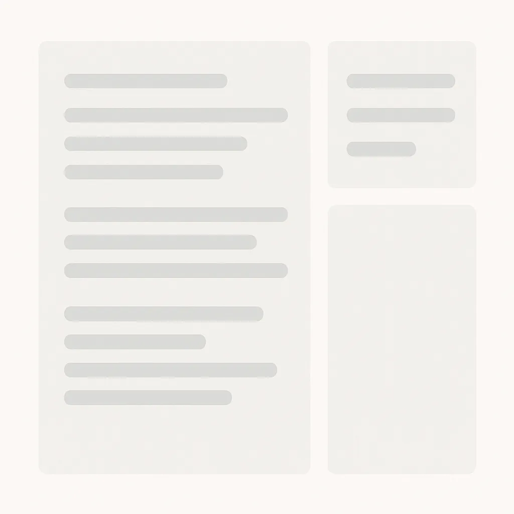 2カラムのイメージ（左が記事、右がサイドバー）